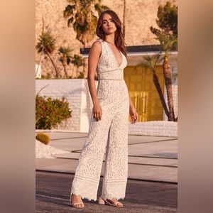 Lulus Amora White Lace Jumpsuit